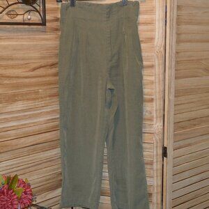 Miss Selfridge 4 Olive High Waist Cropped Pants Wide Leg